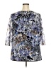 Essentials Blue 3/4 Sleeve Blouse Size 2X - photo 2