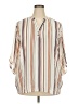 Cure 100% Polyester Stripes Ivory 3/4 Sleeve Blouse Size 2X - photo 1