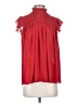 Zara 100% Polyester Red Short Sleeve Blouse Size XS - photo 1