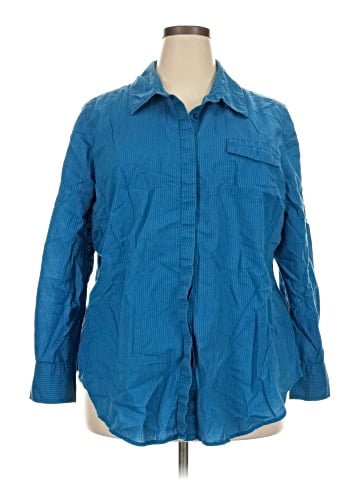 Fashion Bug 3/4 Sleeve Button-Down Shirt (view 1)