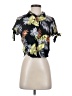 Forever 21 Tropical Black Short Sleeve Blouse Size S - photo 1