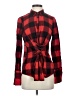 Express 100% Cotton Plaid Red Long Sleeve Blouse Size S - photo 1