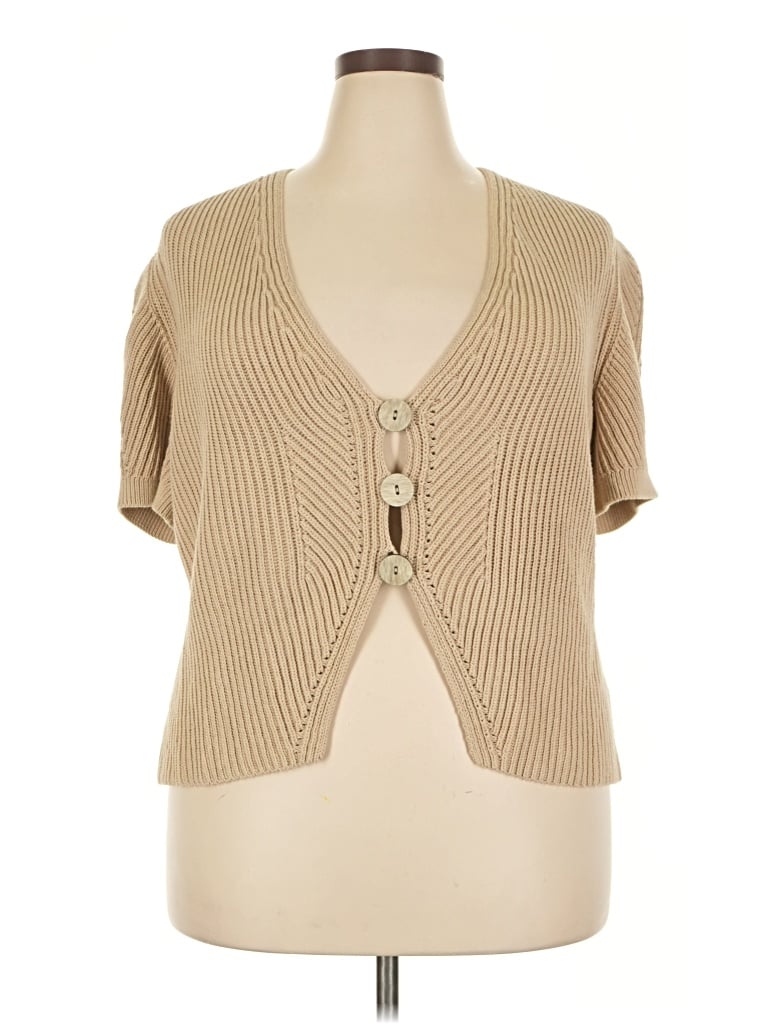 Pre-owned Lafayette 148 Cardigan Sweater In Tan