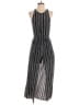 Club Monaco 100% Polyester Stripes Silver Black Cocktail Dress Size 2 - photo 1