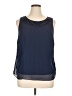 Oleg Cassini 100% Polyester Blue Sleeveless Blouse Size 16W - photo 1