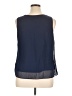 Oleg Cassini 100% Polyester Blue Sleeveless Blouse Size 16W - photo 2