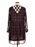 City Chic 100% Polyester Plaid Blue Casual Dress Size 14 Plus (XS) - photo 2