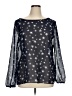 Moa Moa 100% Polyester Stars Silver Long Sleeve Blouse Size XL - photo 1
