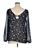 Moa Moa 100% Polyester Stars Silver Long Sleeve Blouse Size XL - photo 2
