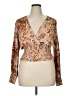 Tiny 100% Rayon Brown Long Sleeve Blouse Size XL - photo 1