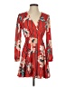 Express 100% Polyester Print Red Casual Dress Size XS - photo 1