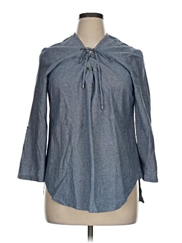 Karen by Karen Kane 3/4 Sleeve Button-Down Shirt (view 1)