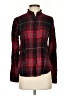 Express Plaid Red Long Sleeve Button-Down Shirt Size XS - photo 1