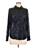 Sunday in Brooklyn 100% Polyester Metallic Black Long Sleeve Blouse Size M - photo 1