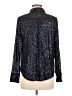 Sunday in Brooklyn 100% Polyester Metallic Black Long Sleeve Blouse Size M - photo 2
