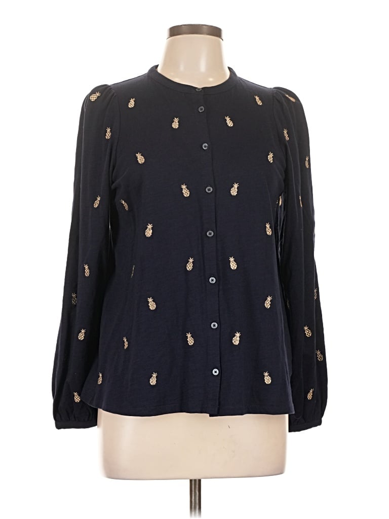 Pre-owned Boden Long Sleeve Blouse In Blue