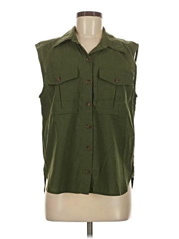 Banana Republic Factory Store Sleeveless Button-Down Shirt (view 1)