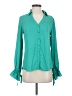 Express 100% Polyester Teal Long Sleeve Blouse Size S - photo 1