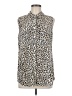 Equipment 100% Silk Animal Print Brown Sleeveless Silk Top Size M - photo 1