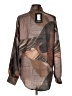 PrettyLittleThing 100% Polyester Print Brown Long Sleeve Blouse Size 6 - photo 2