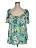 Torrid Teal Short Sleeve Blouse Size 1X Plus (1) - photo 1