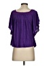 Language Purple Short Sleeve Blouse Size S - photo 2