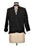 Zara Basic Black 3/4 Sleeve Button-Down Shirt Size M - photo 2