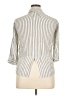 Sim & Sam 100% Rayon Stripes Silver 3/4 Sleeve Button-Down Shirt Size XL - photo 2