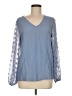 Shein Blue Long Sleeve Blouse Size 6 - photo 1