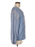 Shein Blue Long Sleeve Blouse Size 6 - photo 4