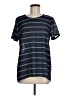 OVI 100% Polyester Stripes Blue Short Sleeve T-Shirt Size M - photo 1