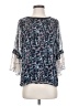 Hazel 100% Polyester Blue 3/4 Sleeve Blouse Size S - photo 1