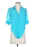 1.State 100% Polyester Teal Short Sleeve Blouse Size XXS - photo 1