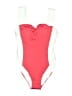 Lands' End Color Block Red One Piece Swimsuit Size 4 - photo 1