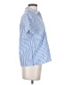 Talbots 100% Cotton Stripes Blue Short Sleeve Button-Down Shirt Size XS - photo 4