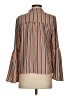 Love, Fire 100% Polyester Stripes Orange Long Sleeve Blouse Size S - photo 2