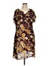 Lands' End Print Brown Casual Dress Size 14 - photo 1
