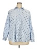Charter Club Hearts Blue Long Sleeve Button-Down Shirt Size 18 - photo 1