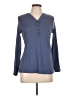 Architect 100% Cotton Blue Long Sleeve Henley Size L - photo 1