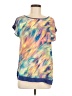 Spense 100% Polyester Tie-dye Blue Short Sleeve Blouse Size M - photo 1