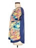 Spense 100% Polyester Tie-dye Blue Short Sleeve Blouse Size M - photo 5
