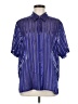 BonWorth 100% Polyester Stripes Blue Short Sleeve Blouse Size M (petite) - photo 1