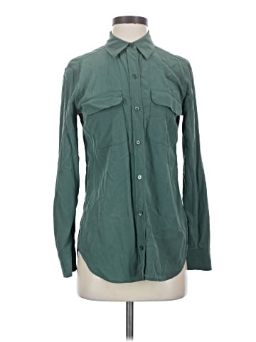 Equipment Long Sleeve Silk Top (view 1)