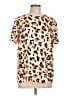 Shein Animal Print Tan Short Sleeve Blouse Size 12 - photo 1
