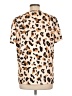Shein Animal Print Tan Short Sleeve Blouse Size 12 - photo 2