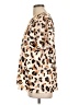Shein Animal Print Tan Short Sleeve Blouse Size 12 - photo 5