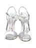 Stuart Weitzman 100% Leather Metallic Silver Sandals Size 8 - photo 2