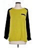 I.N. Studio 100% Polyester Color Block Green 3/4 Sleeve Top Size L (petite) - photo 1