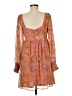 BCBGeneration 100% Polyester Paisley Orange Casual Dress Size 6 - photo 2
