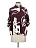 Parfois Print Burgundy 3/4 Sleeve Blouse Size XS - photo 1